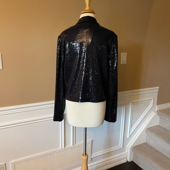 Cropped Black Sequin Jacket - Picture 4 of 9